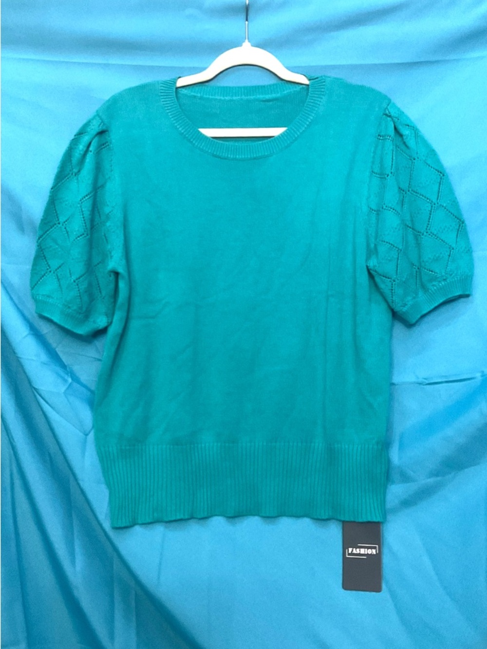 Teal Short Sleeve Knit Top • NWT • 23" p2p, 25" length